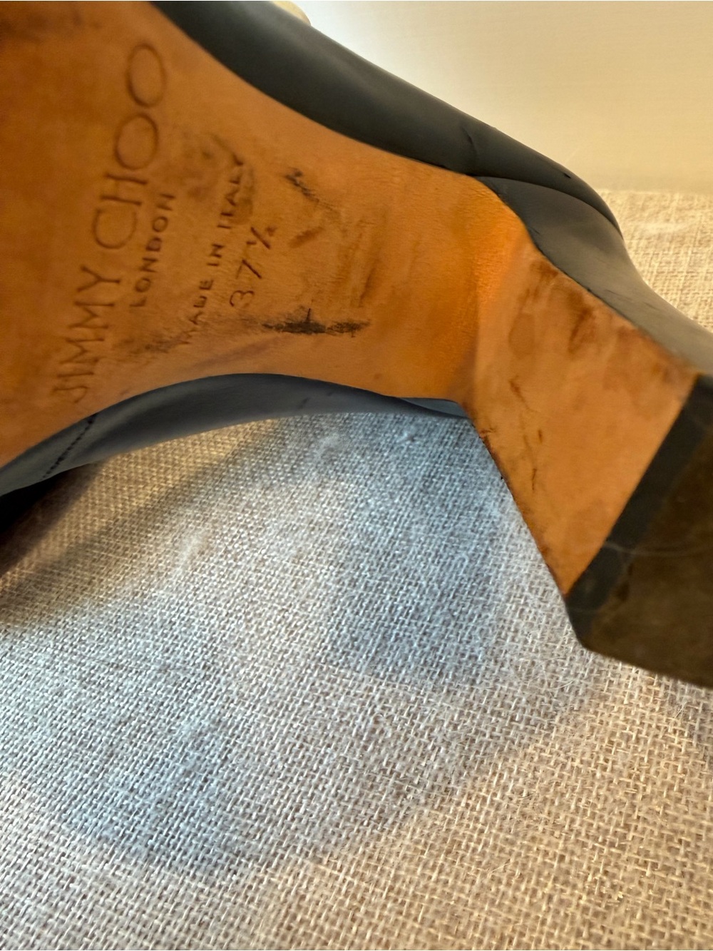 AUTHENTIC Jimmy Choo Black Venice 100 Heels in 37.5 (US women’s 7/7.5) - Picture 12 of 16